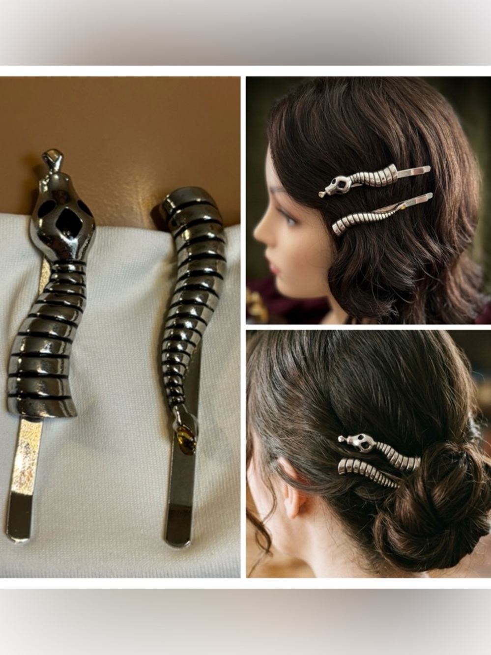 Vintage Sebastian Professional Snake Hair Slides Hair Pins